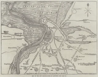 Mapa de las nuevas fortificaciones de Amberes